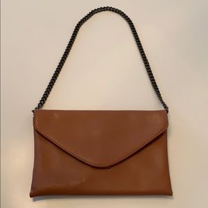 J. Crew Factory Tan Leather Envelope Clutch